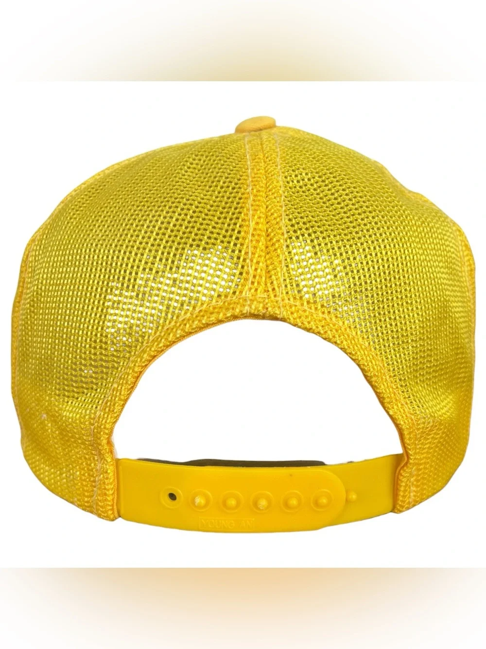 Vintage CAT Diesel Power Snapback Trucker Hat, Yellow w/ Black Logo Patch Sz S-M